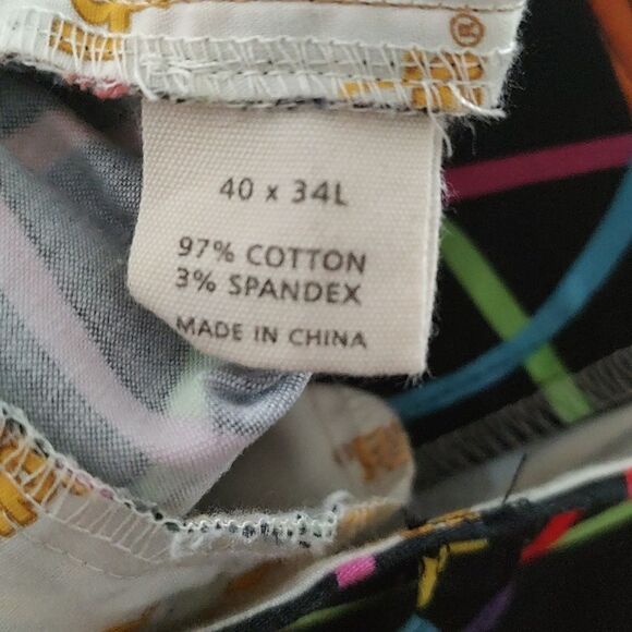 Loudmouth Technicolor Dream Men's Golf Pant  Black w/ multicolor Sz 40x34L  NWOT - Picture 7 of 8